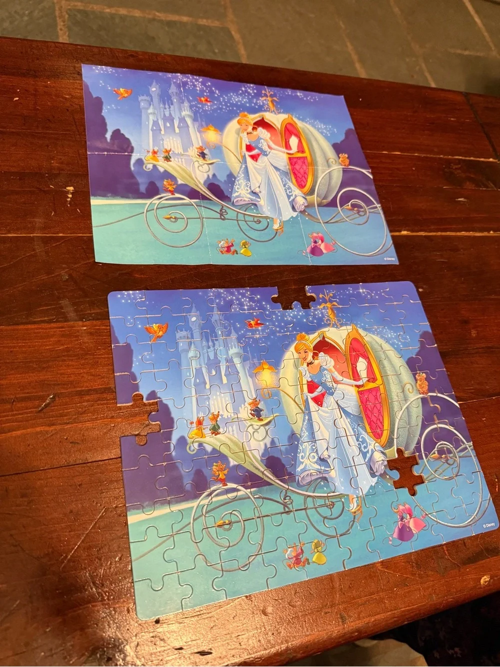 Cinderella Carriage Kids Puzzle - Blue